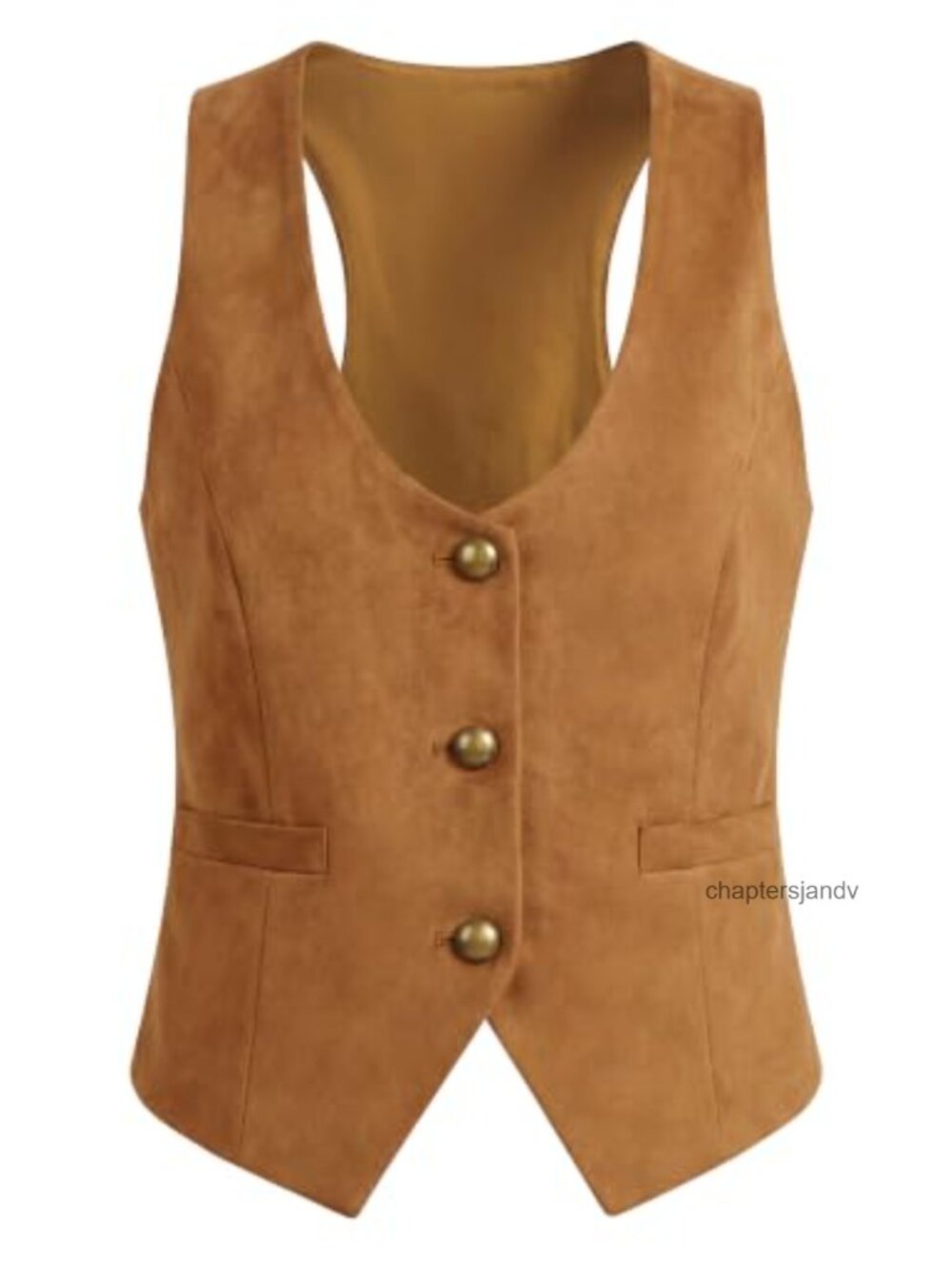Women's Suit Vest Waistcoat Racerback Double Breasted V-Neck Sleeveless